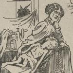 Drawing of a woman and child in poverty