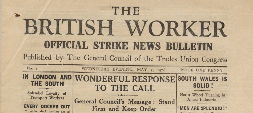 Header of The British Worker, showing the title of the publication