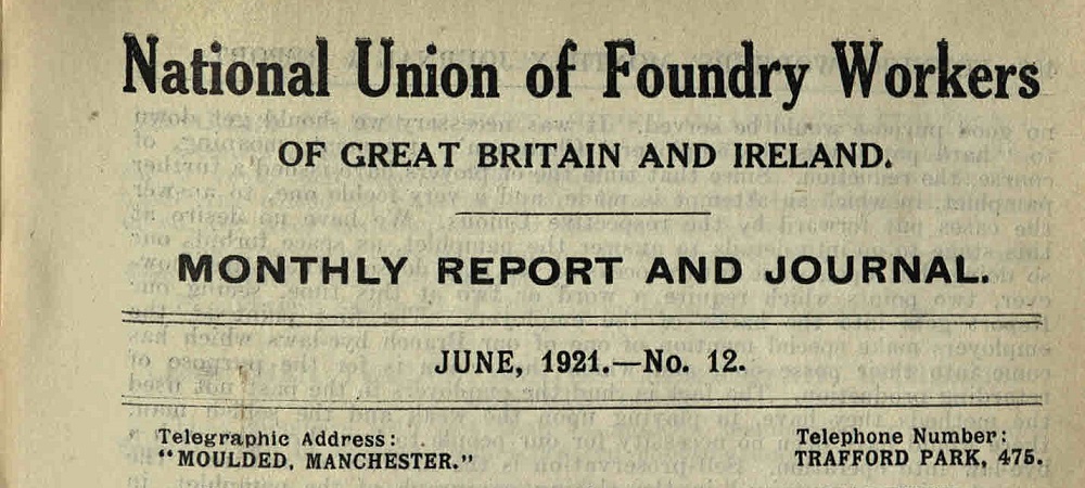 Header of the Monthly Report and Journal, showing the name of the union and the title of the publication