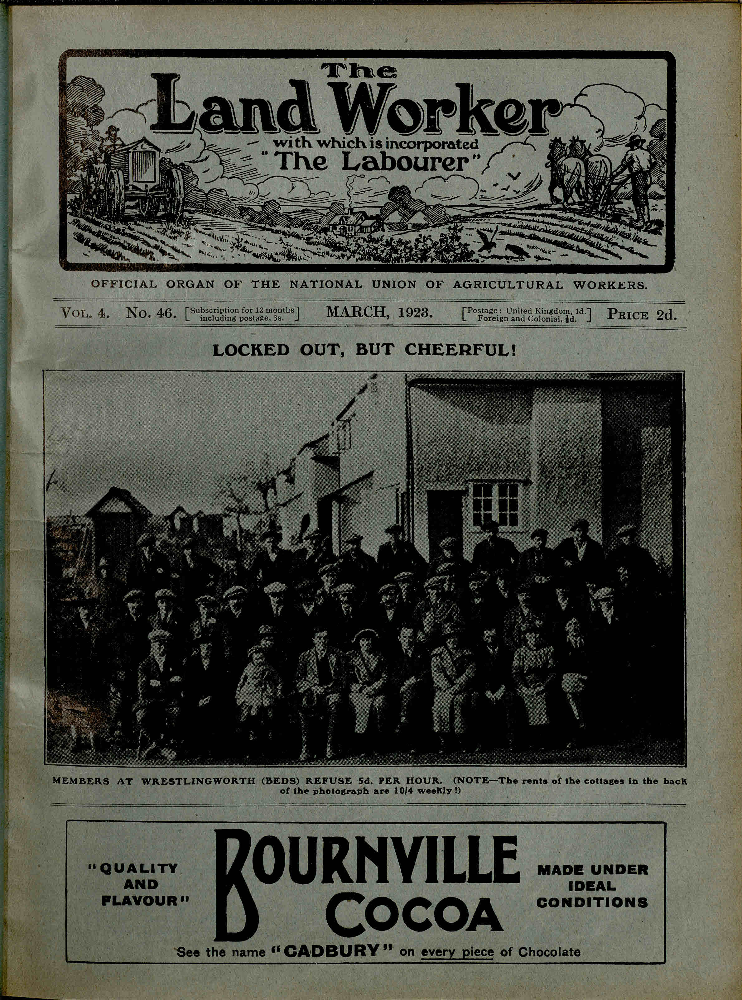 Front cover of The Land Worker, March 1923