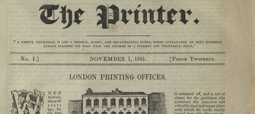 Header of The Printer, showing the title of the publication
