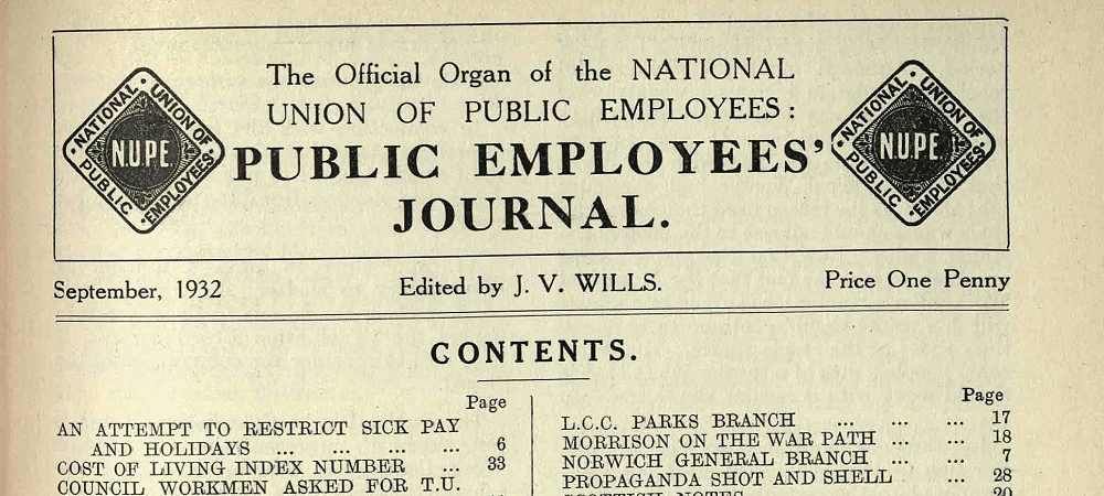 Header of the Public Employees Journal, showing the title of the publication