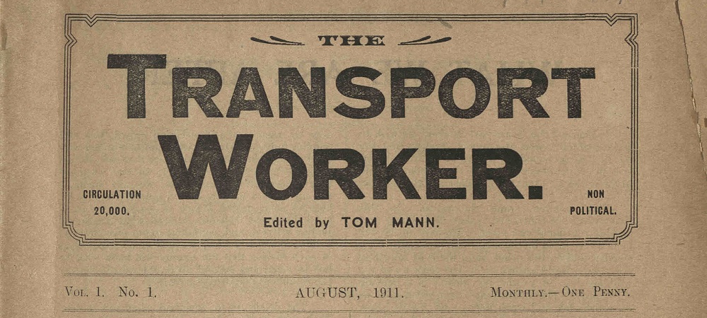 Header of The Transport Worker, showing the title of the publication
