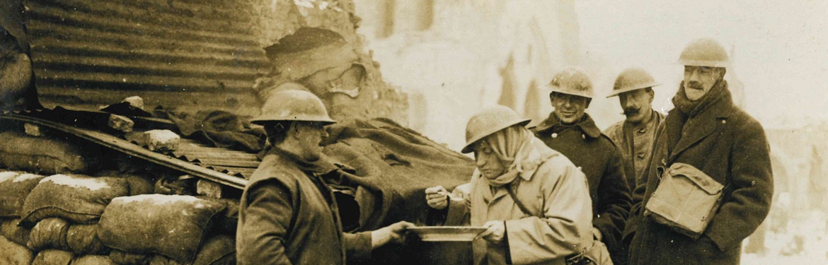Ben Tillett visiting an area near the Western Front