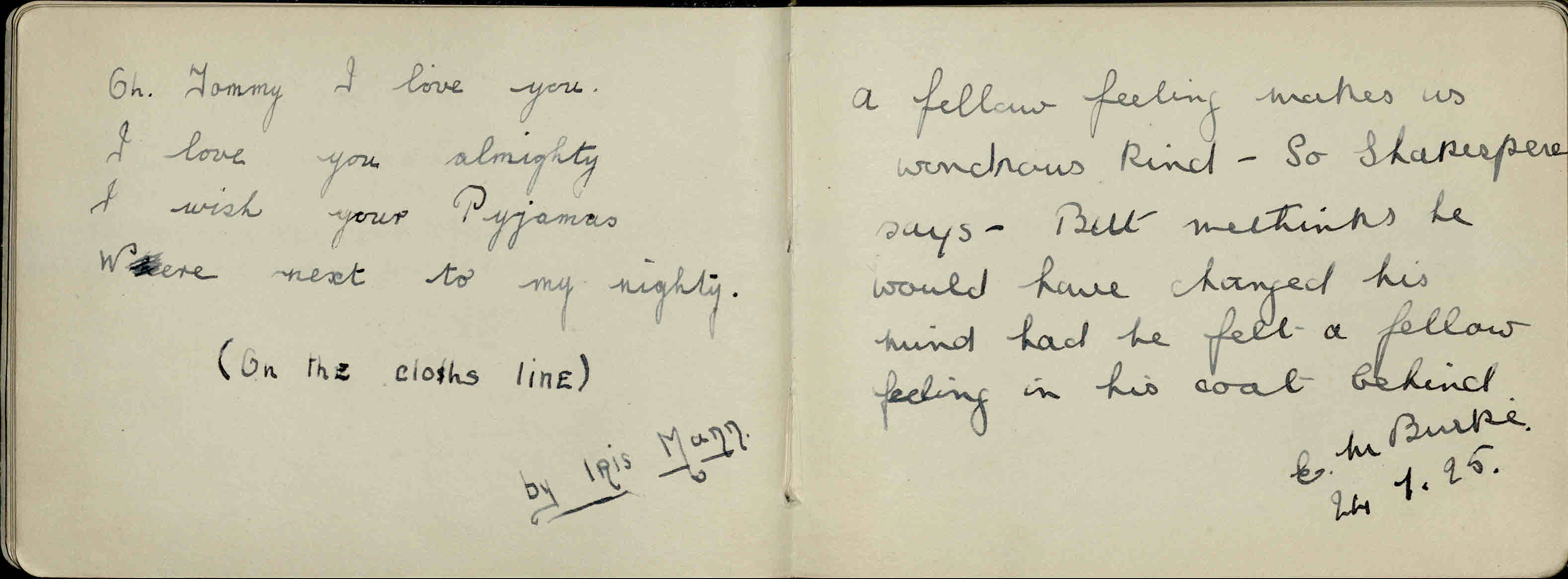Extract from autograph book