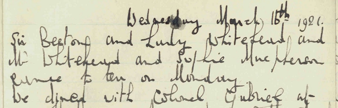 Extract from first page of diary no.11