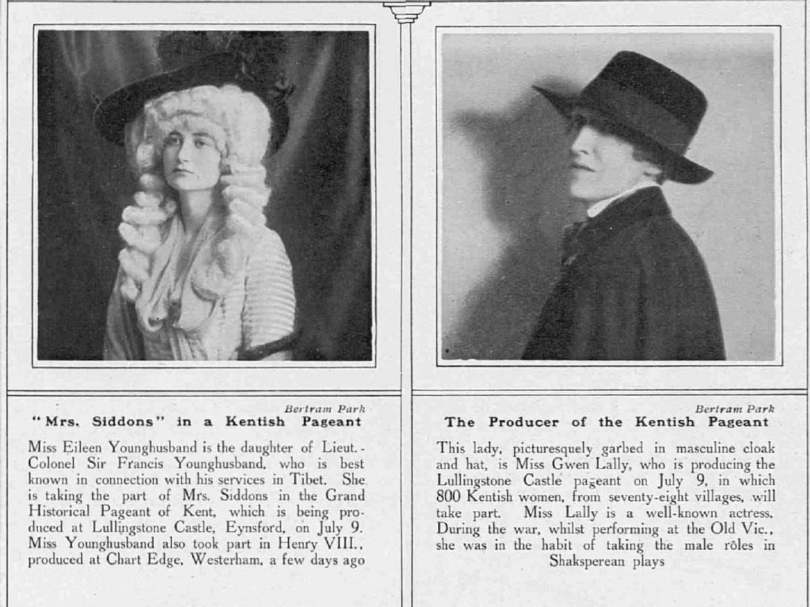Photographs of Eileen Younghusband and Gwen Lally, featured in The Sphere, 28 June 1924