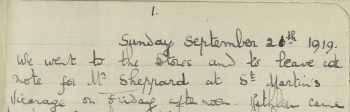 Extract from the first page of diary no.7