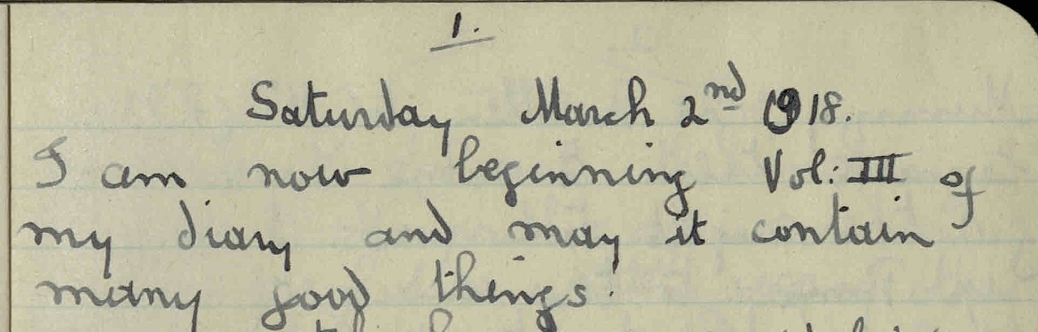 Extract from the first page of the diary