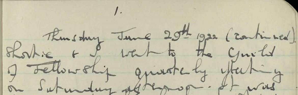 Extract from the first page of diary no.12