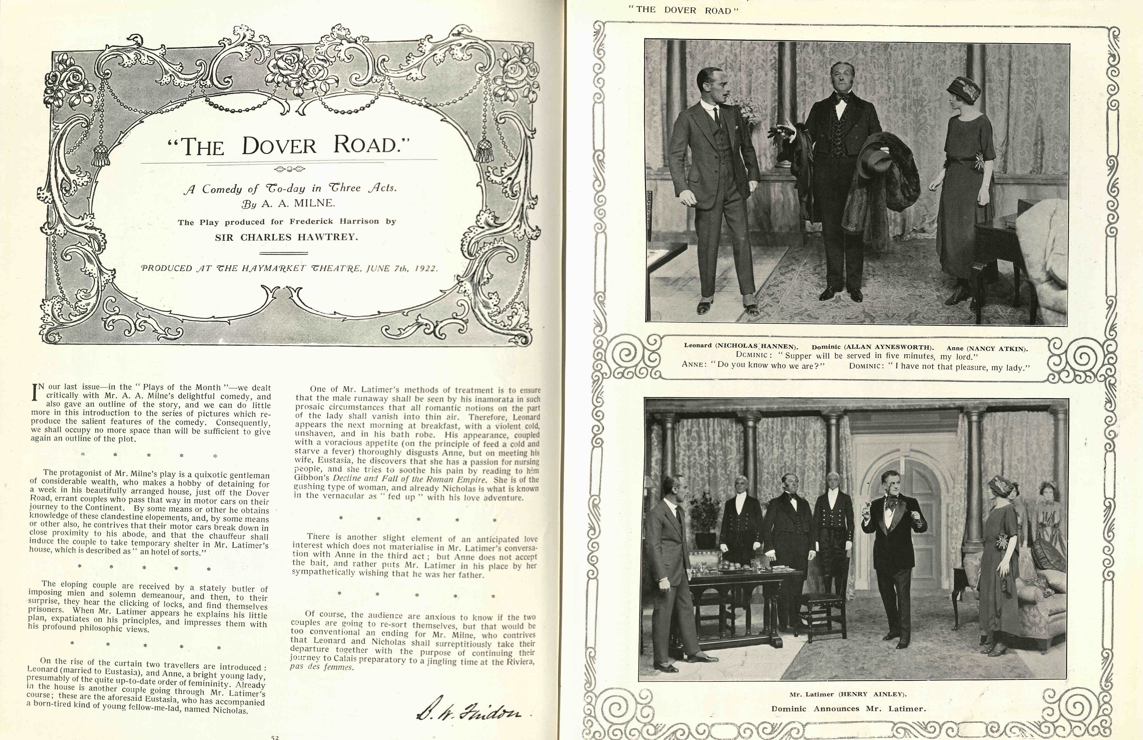 Description of and scenes from The Dover Road