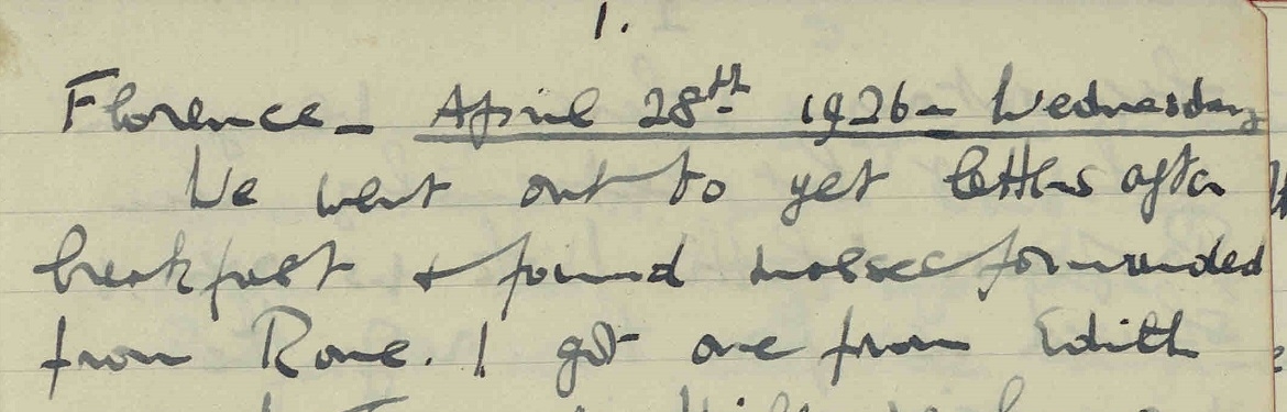 Extract from first page of diary no.20