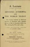 Abyssinia (Ethiopia) and the world to-day, 1937