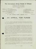 The International African Friends of Ethiopia: Appeal, 1935 (page 1)