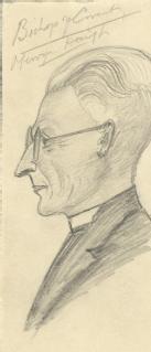 Sketch by A P Young  of Mervyn Haigh, Bishop of Coventry (MSS.242/MI/8iv)