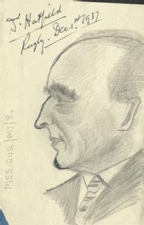 Sketch by A P Young of J Hatfield, 1937 (MSS.242/MI/8v)