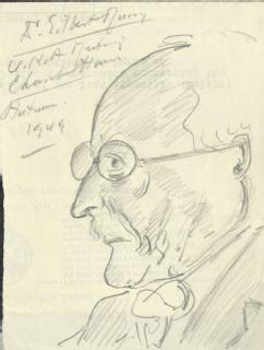 Sketch by A P Young of Gilbert Murray, classical scholar (MSS.242/MI/8xii)