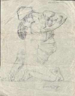 Drawing by Jagger [either Charles or David], 1915 (Ruth Gollancz papers: MSS.157/6/RG/6/1)
