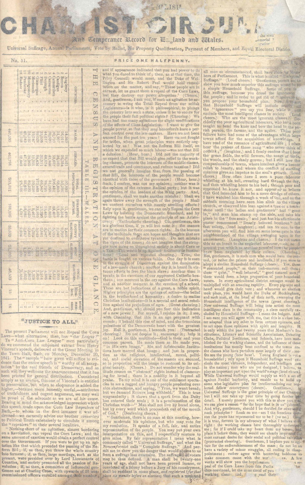 The English Chartist Circular and Temperance Record for England and Wales