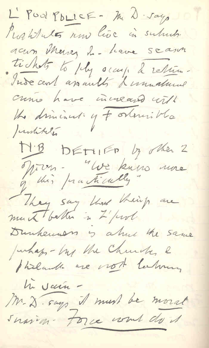 Extract from notebook recording visits to English and Welsh prisons and reformatories, 1897-8