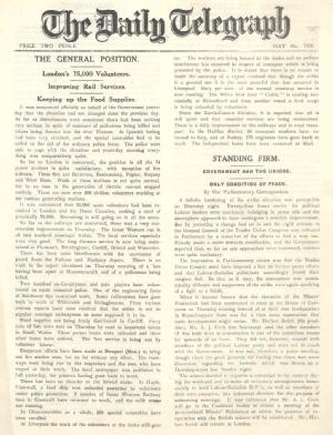 General Strike edition of 'The Daily Telegraph', 8 May 1926