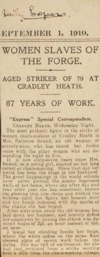 'Women slaves of the forge', 1 September 1910