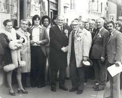 Jack Jones electioneering for the Labour Party in his home town of Garston, 1974