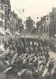 March past by members of the Reichsarbeitsdienst, Nuremburg, 10 September 1936