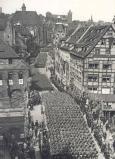 Members of the SA, SS and NSKK marching through Adolf Hitler Platz, Nuremburg, 13 September 1936