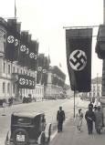 Wilhelmplatz decorated for the Olympics, Berlin, 29 July 1936