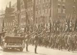 Hitler at a march past of the SA, SS and NSKK in Adolf Hitler Platz, Nuremburg, 13 September 1936