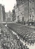 Members of the NSKK marching through the streets of Nuremburg, 13 September 1936
