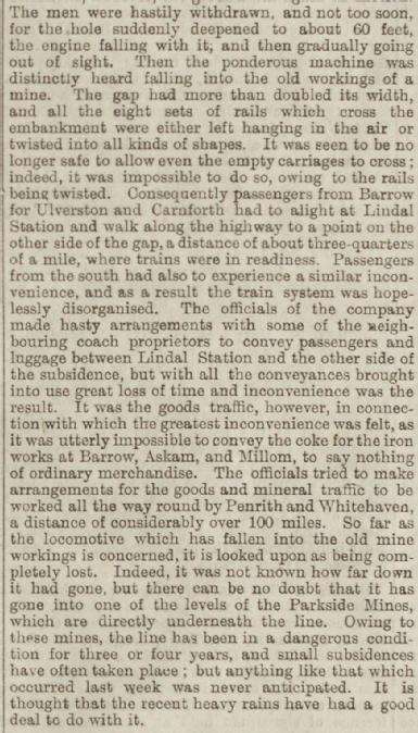 Extraordinary Subsidence on the Furness Railway