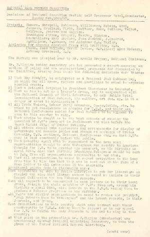 Decisions of the National Committee Meeting of the National Paul Robeson Committee