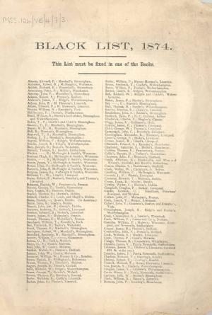 United Kingdom Society of Coach Makers: Black list, 1874