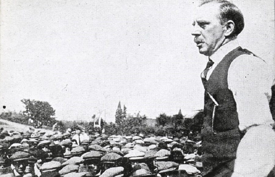 Miners' leader A.J. Cook addressing a crowd.