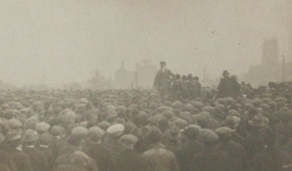 Mass meeting in Doncaster.