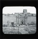 Hazarasp Gate at Khiva. The ancient Zariaspe is thought to be the town, now called Hazarasp, where Alexander the Great retired for the winter from Maracanda or Samarkand. The wall is said to be 8 miles long.