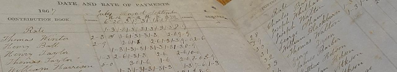Part of a page from Darley Main registration book.