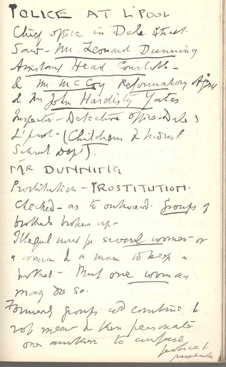 Extract from notebook recording visits to English and Welsh prisons and reformatories, 1897-8