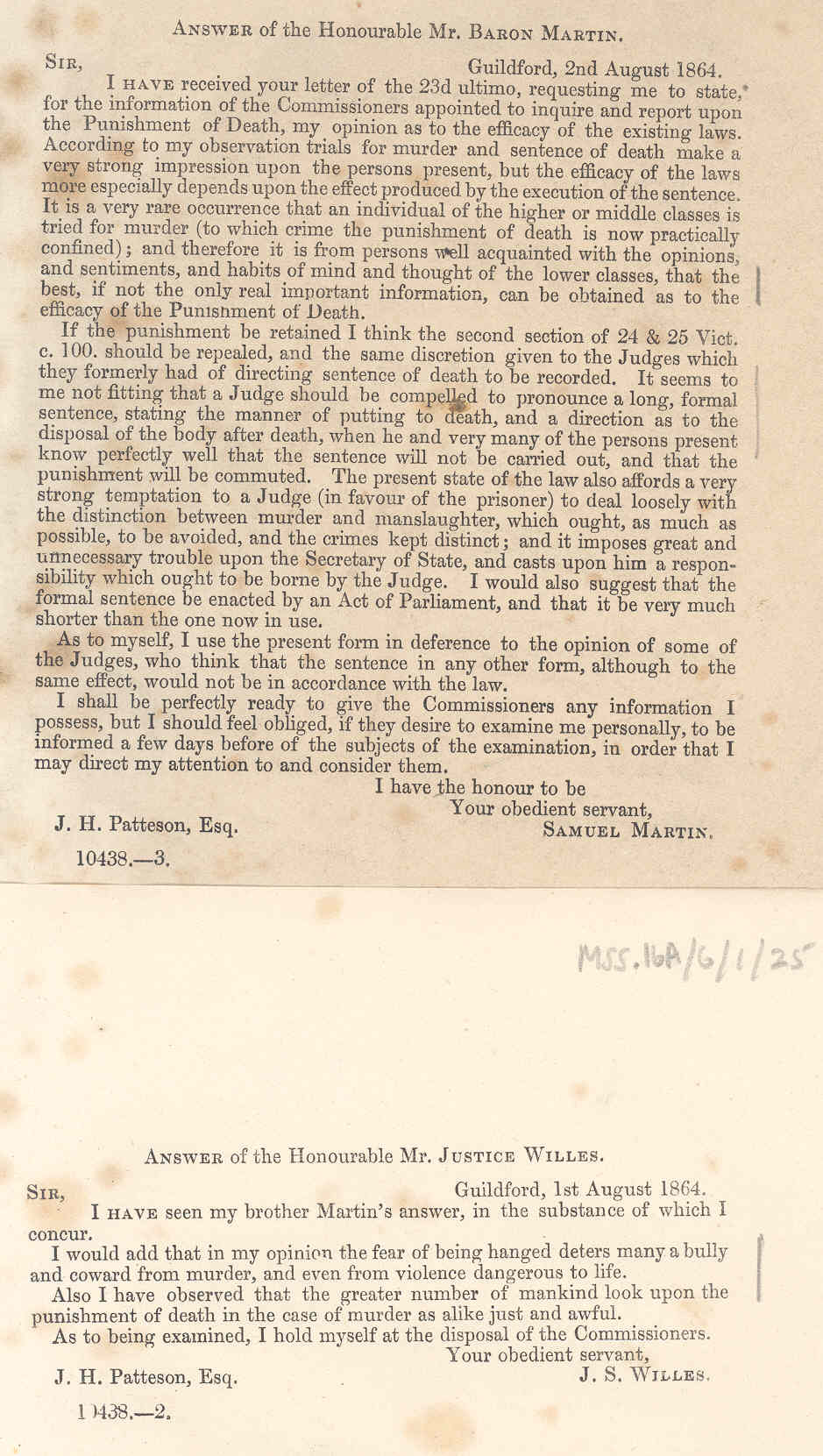 On the efficacy of the laws relating to capital punishment, 1864