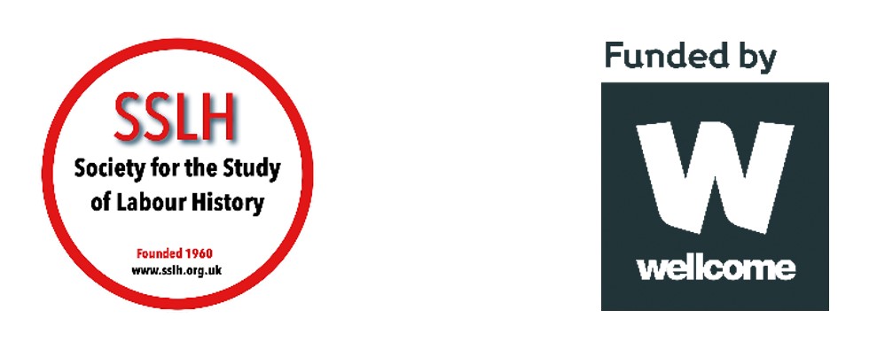 Logos of the Society for the Study of Labour History and the Wellcome Trust.