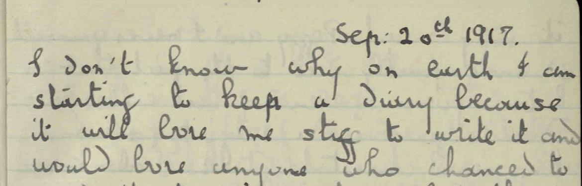 Extract from diary