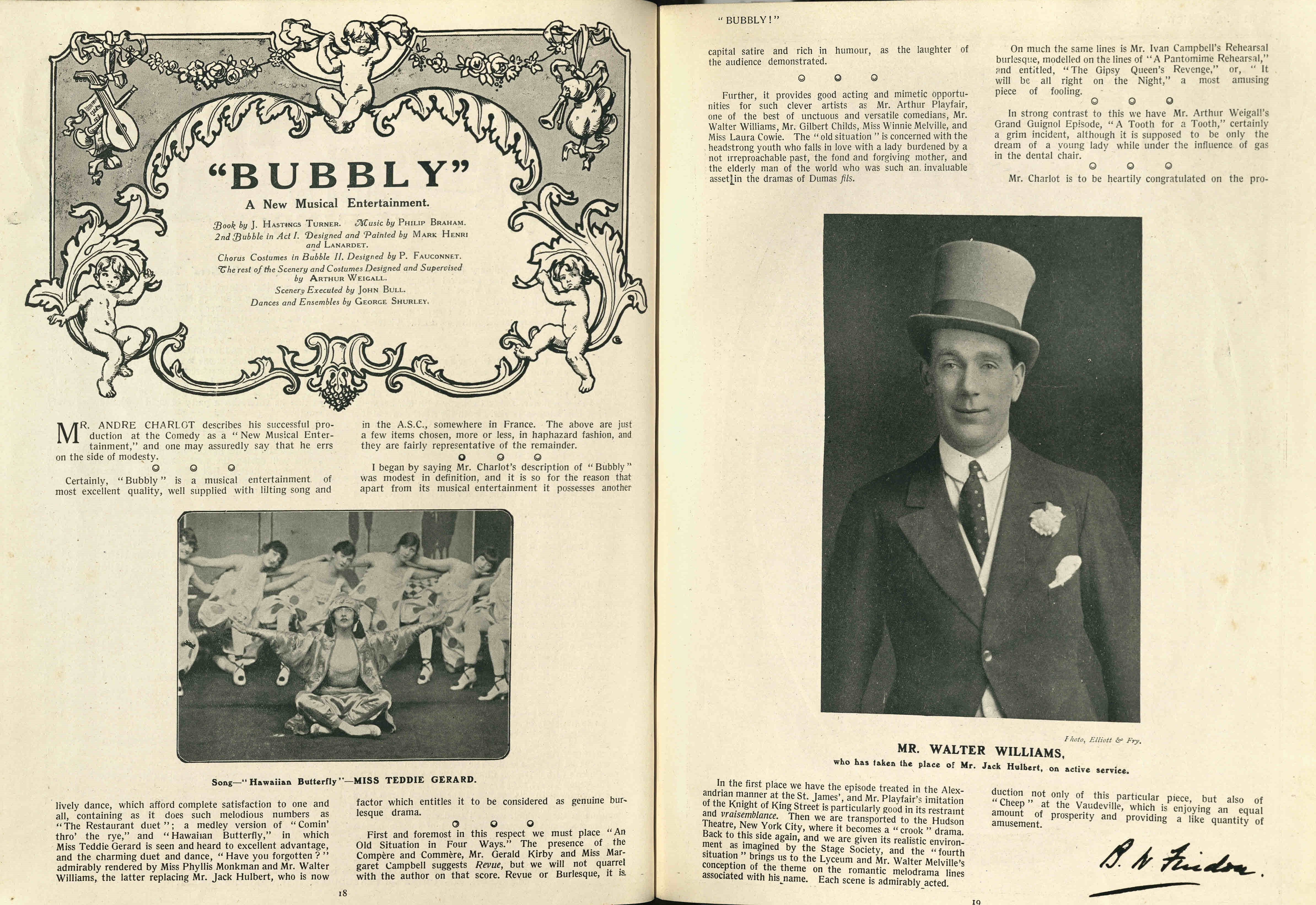 Extract from the Play Pictorial for Bubbly