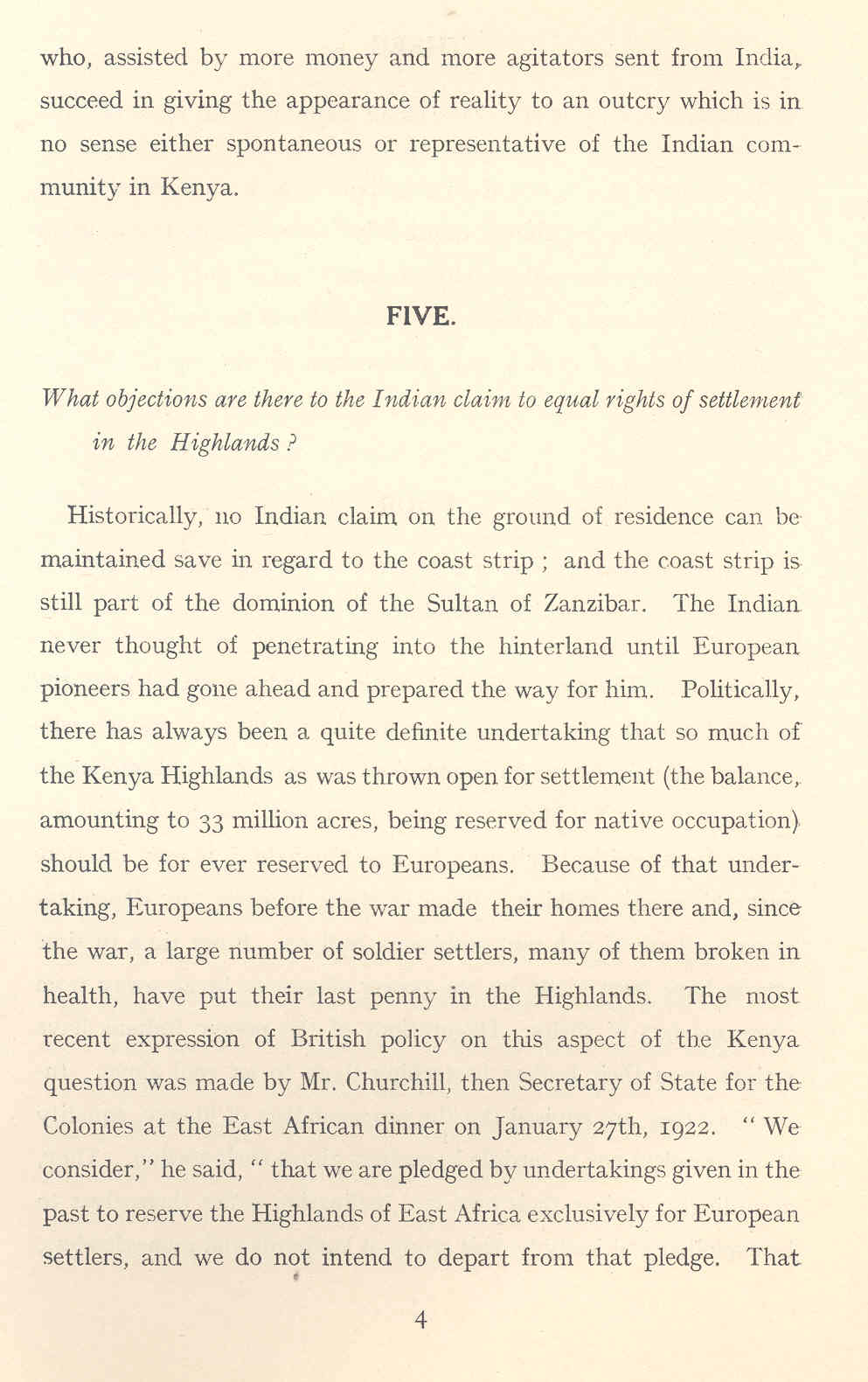'Fourteen points about Kenya', 1923