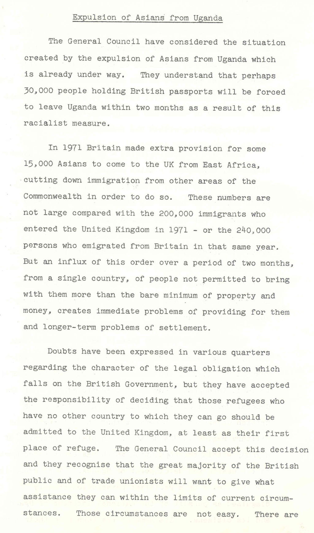 'Expulsion of Asians from Uganda', 1972