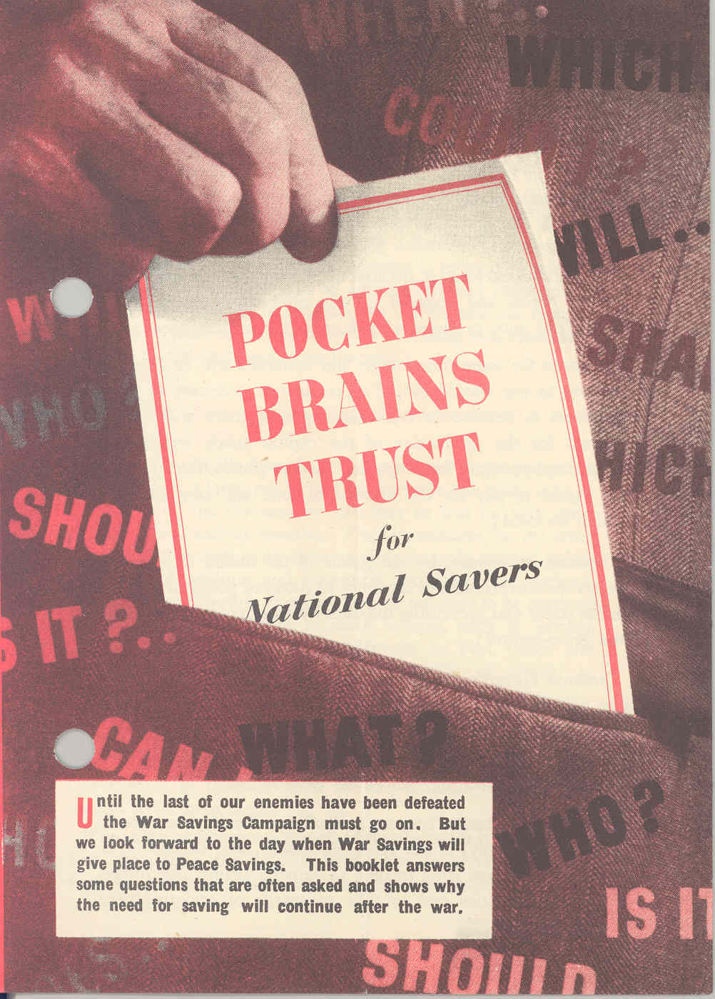 'Pocket Brains Trust for National Savers', 1945