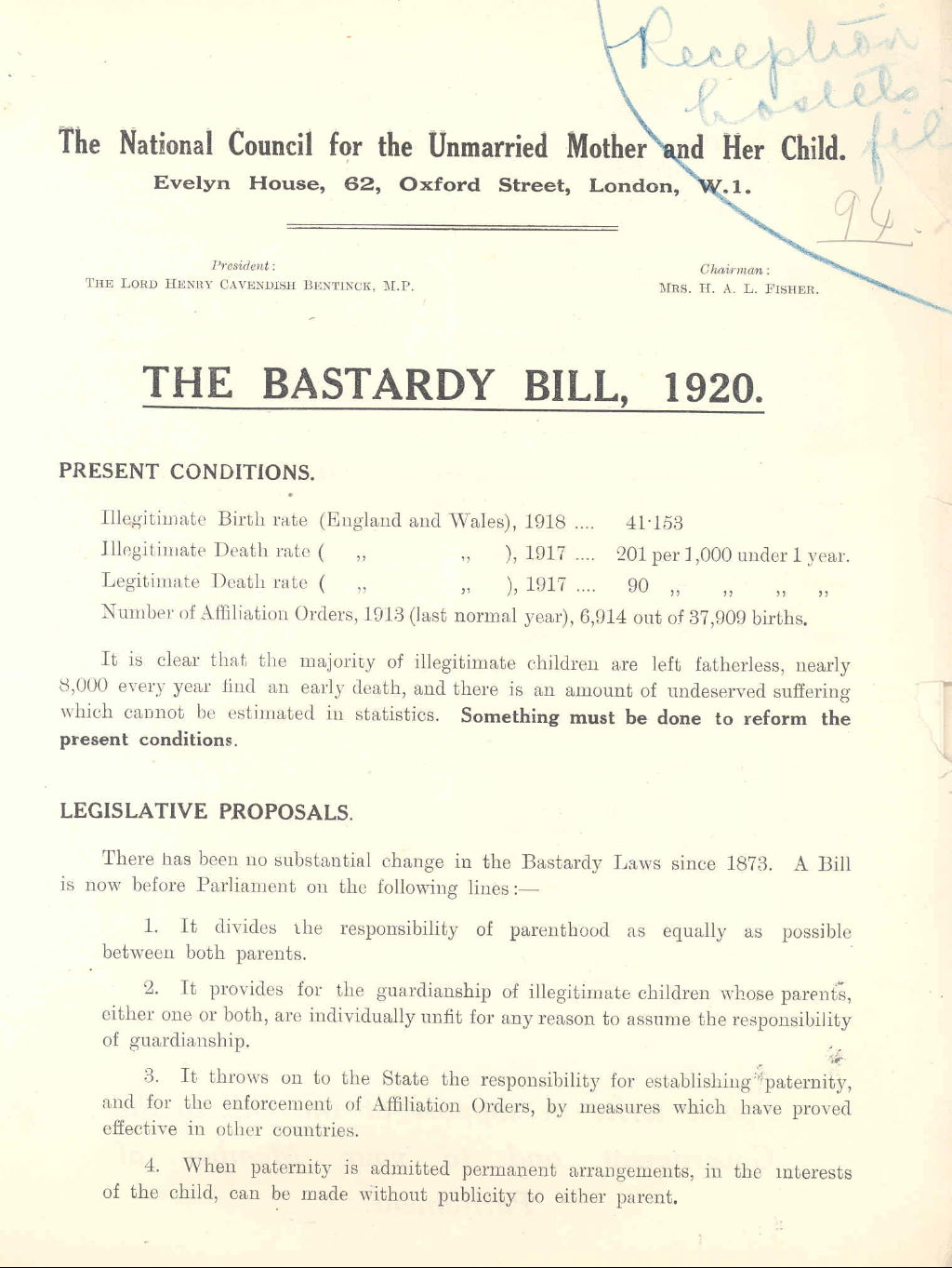 'The Bastardy Bill, 1920'