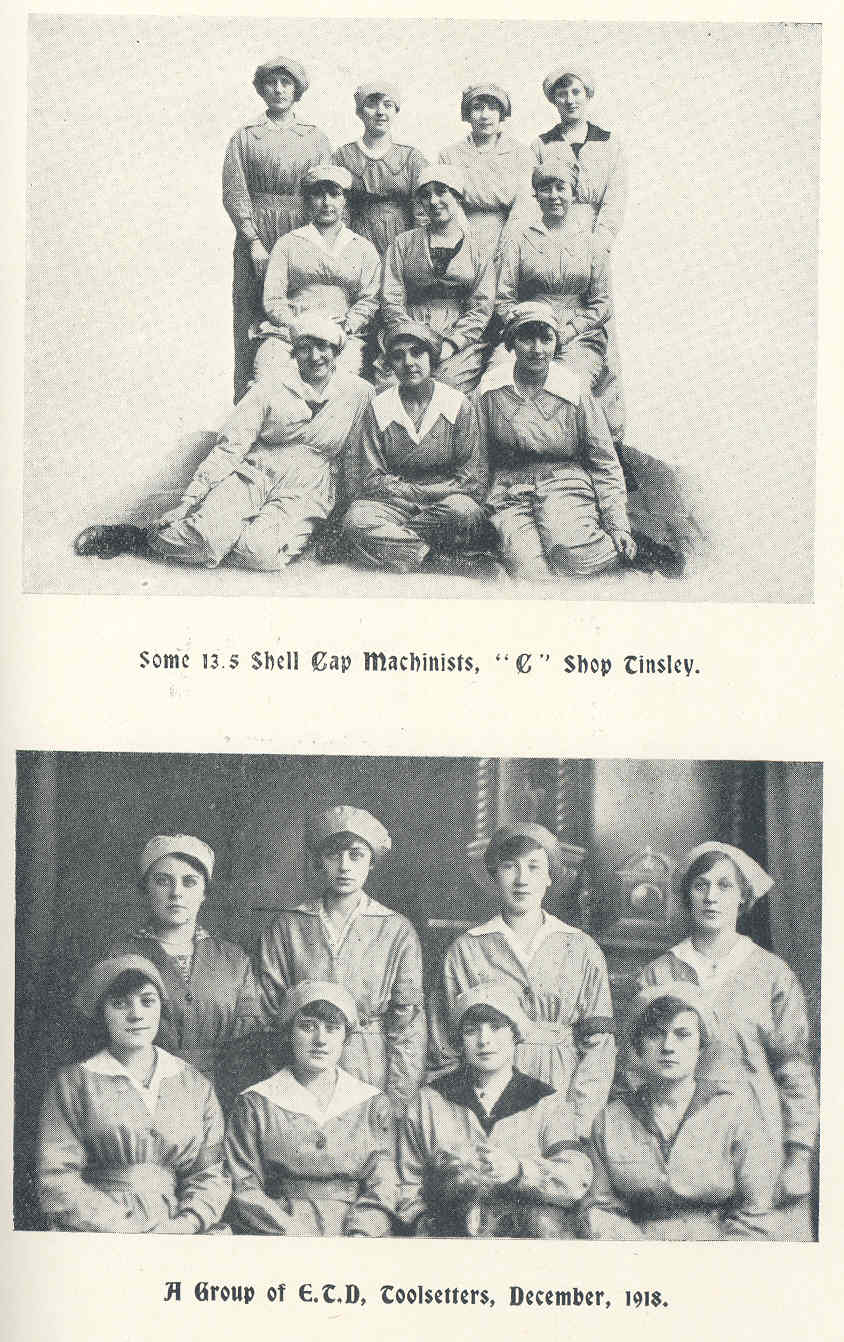 Photographs of female munitions workers, Sheffield, [1918-1919]