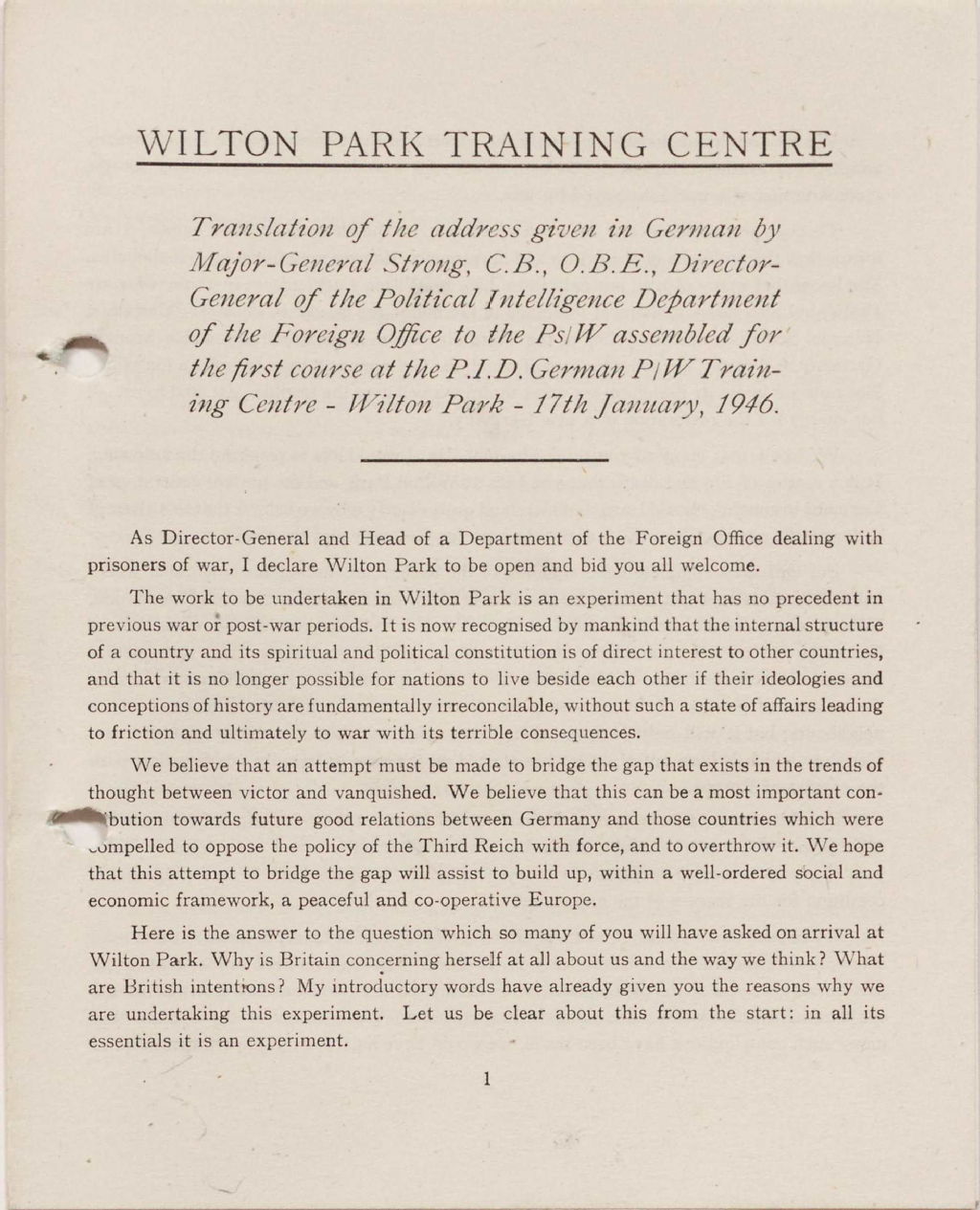 Wilton Park Training Centre